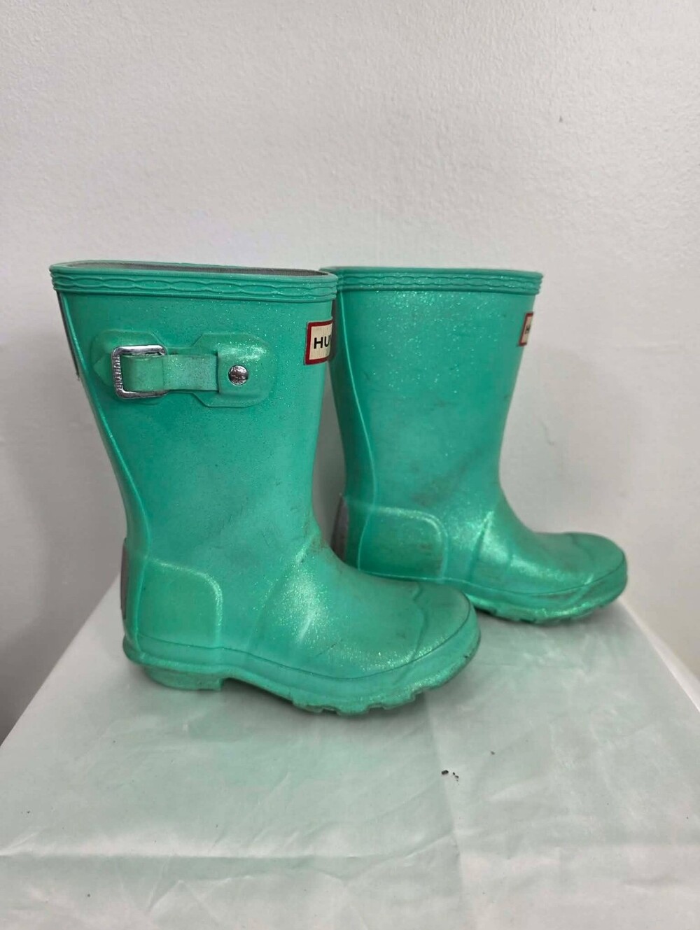 Hunter Kids Waterproof Rain Unisex Boot Green 10 Boys / 11 Girls